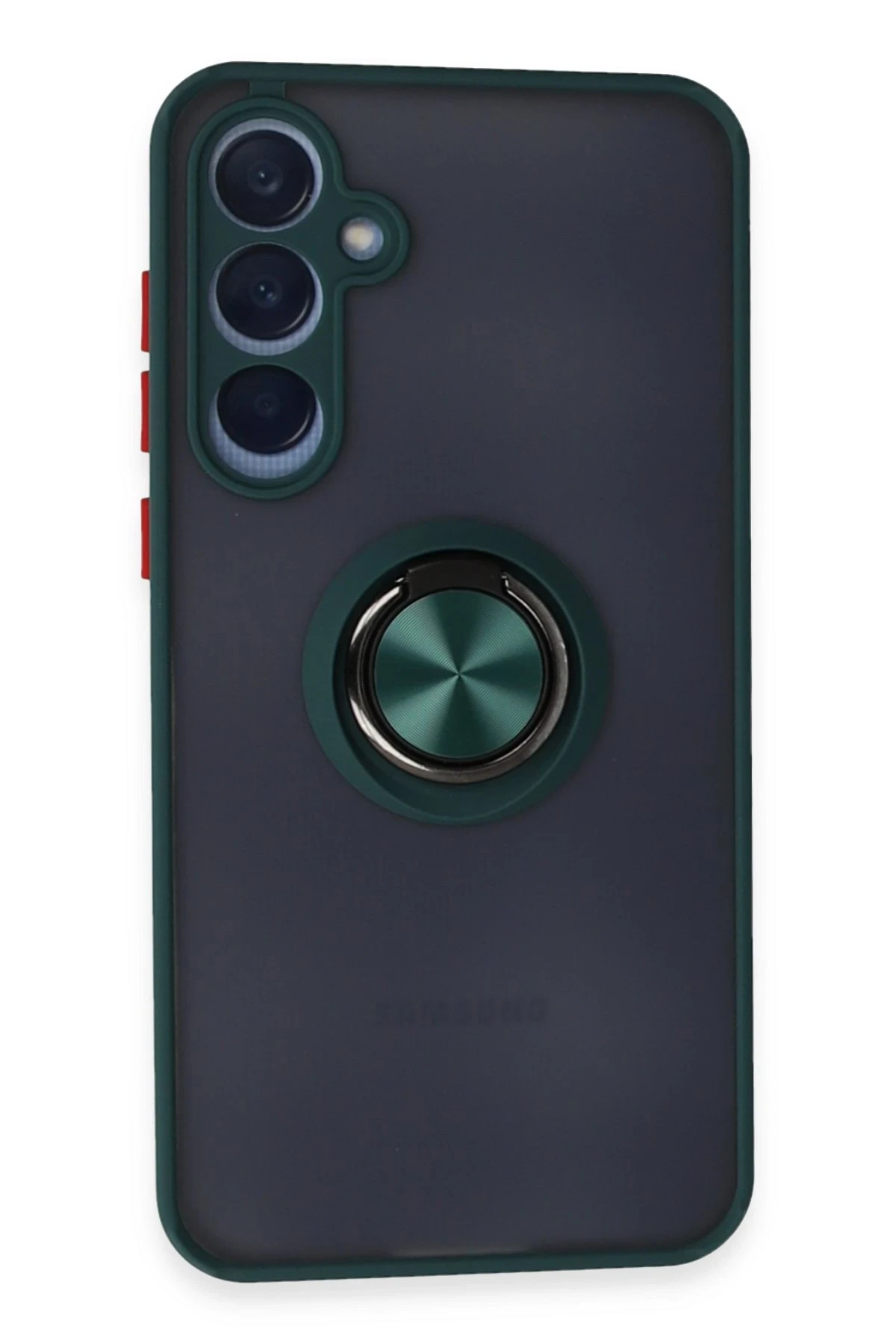 Newface Samsung Galaxy A55 5G Kılıf Montreal Yüzüklü Silikon Kapak - Yeşil