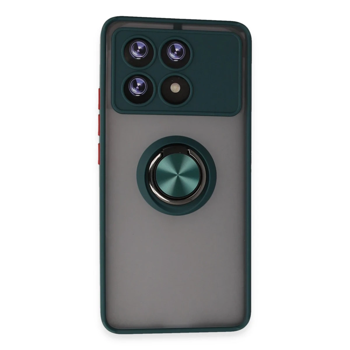 Newface Xiaomi Poco X6 Pro Kılıf Montreal Yüzüklü Silikon Kapak - Yeşil