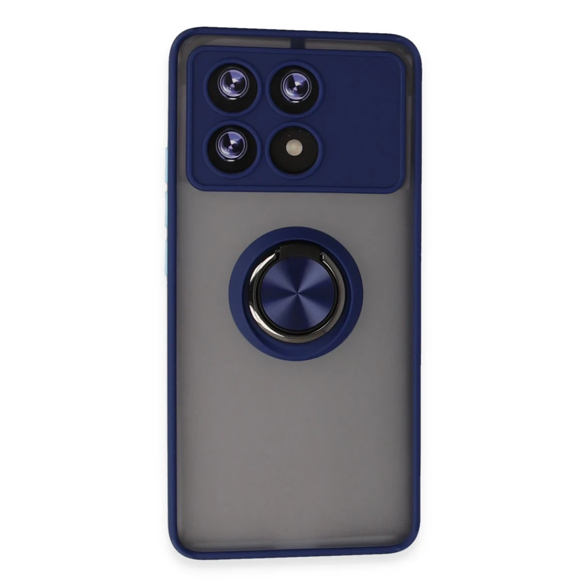 Newface Xiaomi Poco X6 Pro Kılıf Montreal Yüzüklü Silikon Kapak - Lacivert