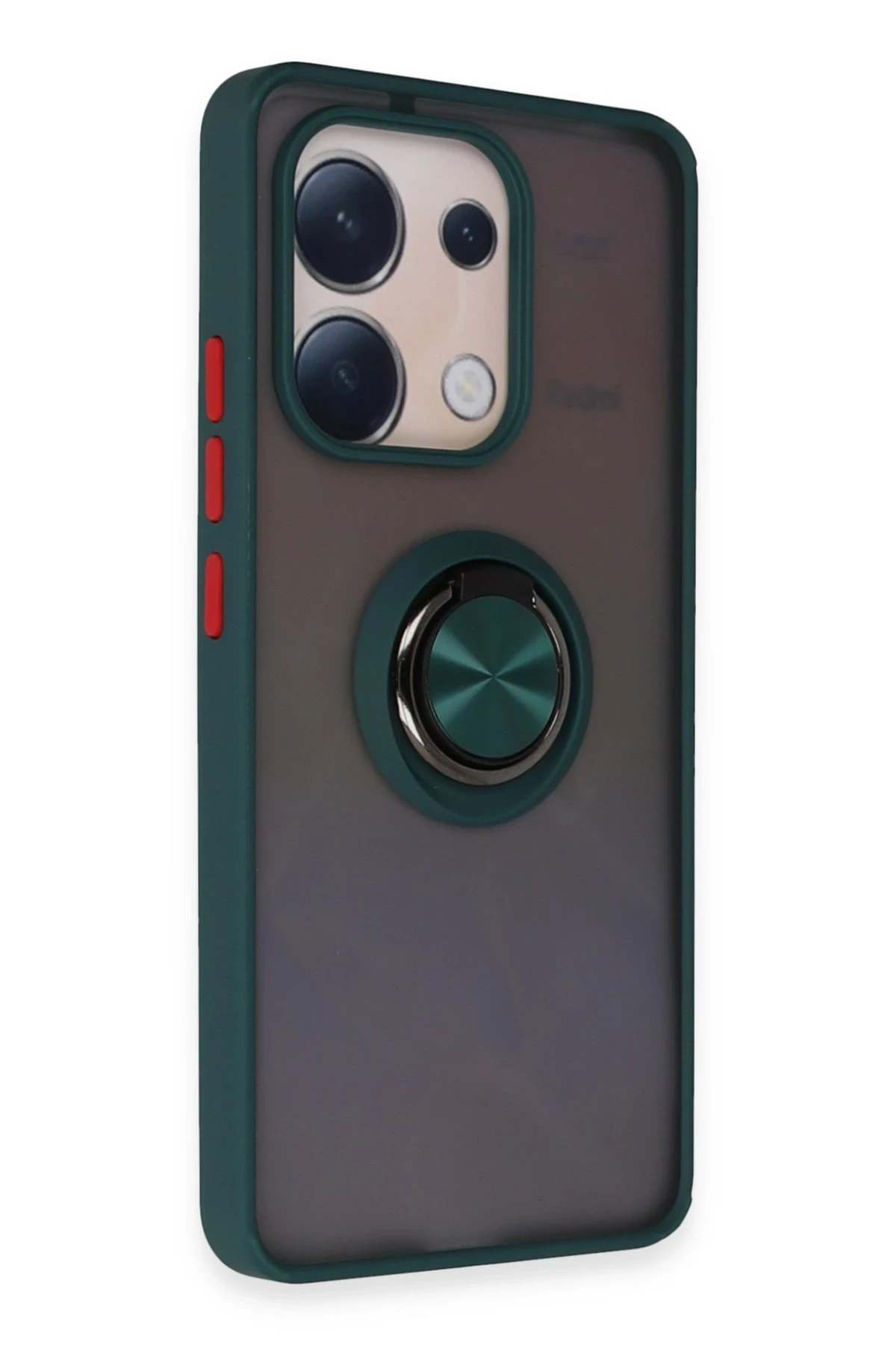 Newface Xiaomi Redmi Note 13 4G Kılıf Montreal Yüzüklü Silikon Kapak - Yeşil