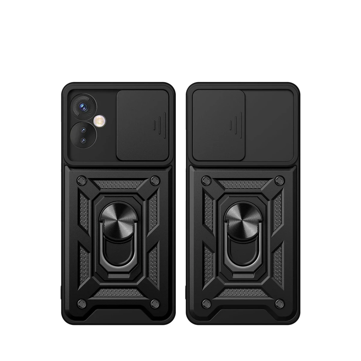 İnfinix Hot 30 5G Kılıf Pars Lens Yüzüklü Silikon - Siyah