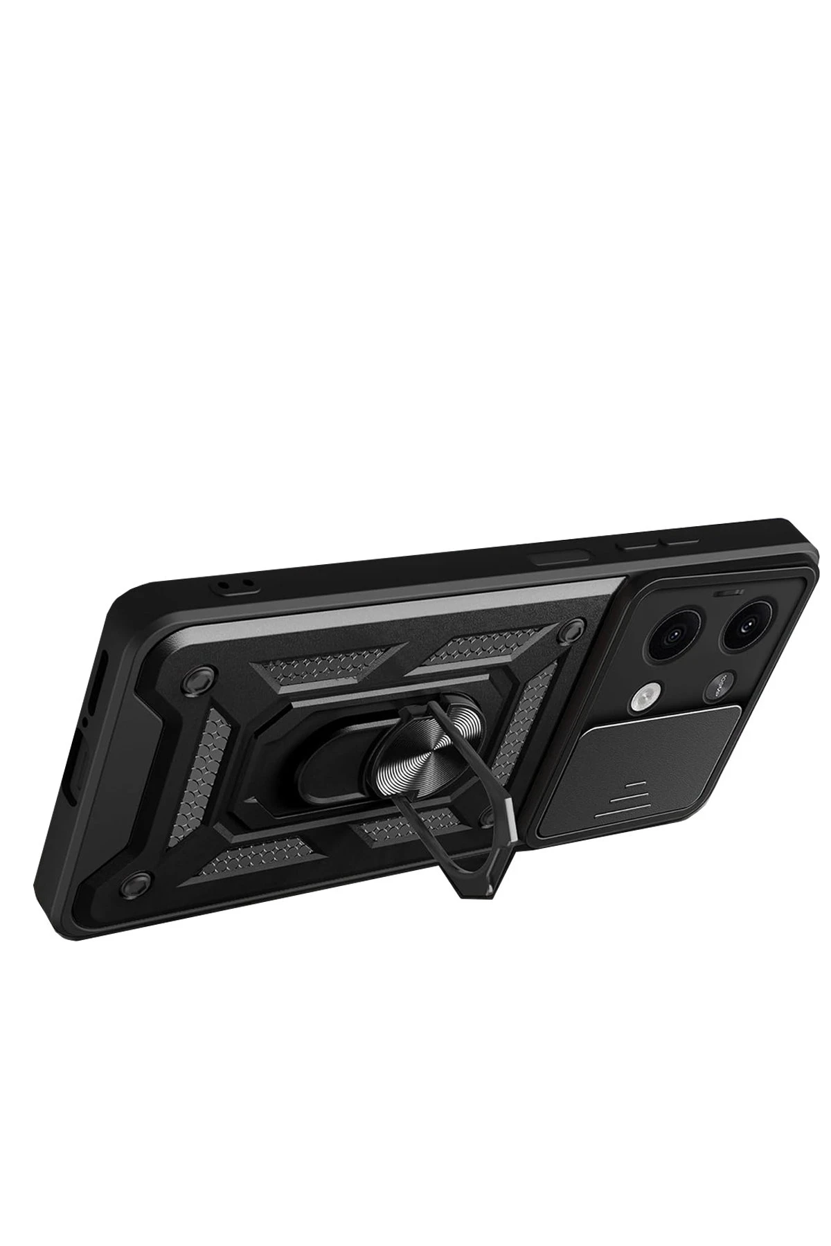 Newface Xiaomi Poco X6 Kılıf Pars Lens Yüzüklü Silikon - Yeşil