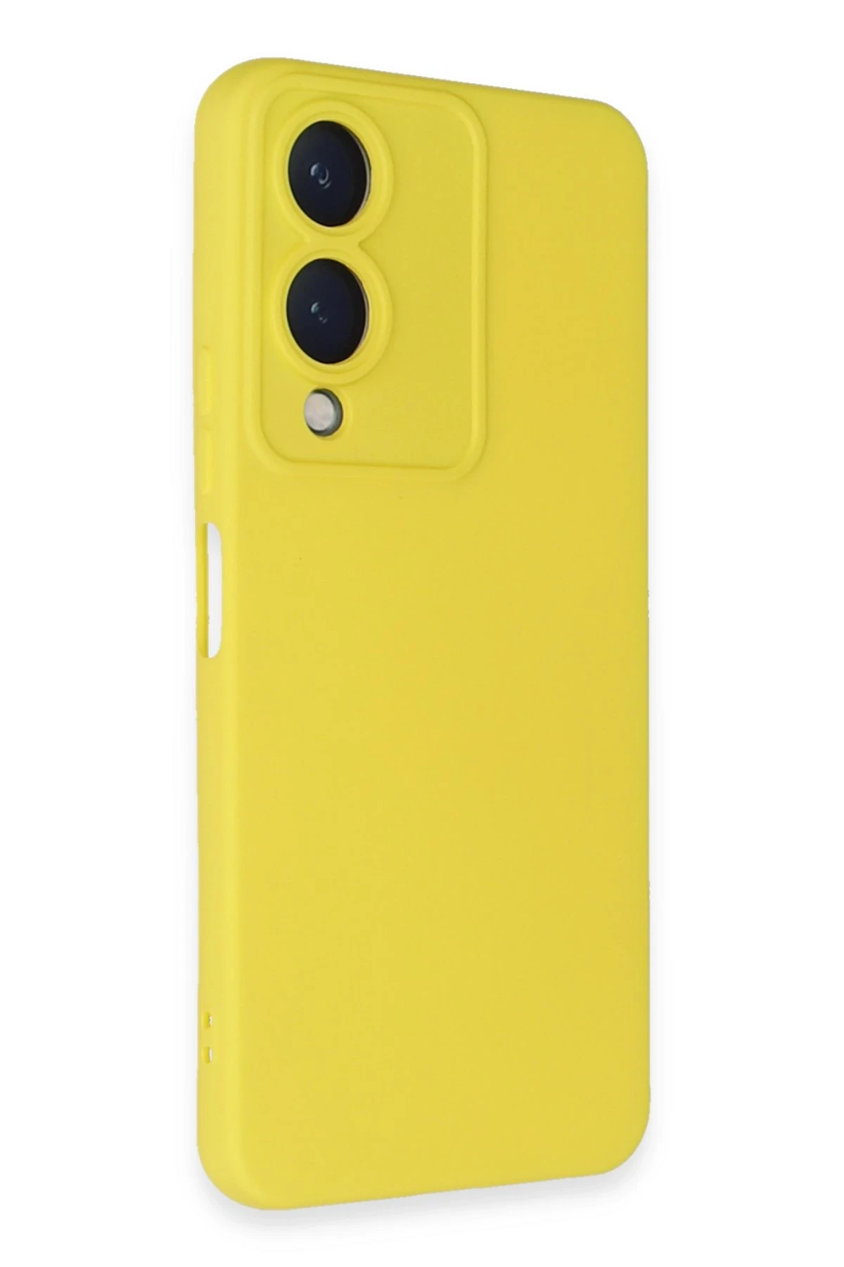 Newface Vivo Y17S Kılıf Nano içi Kadife Silikon - Sarı