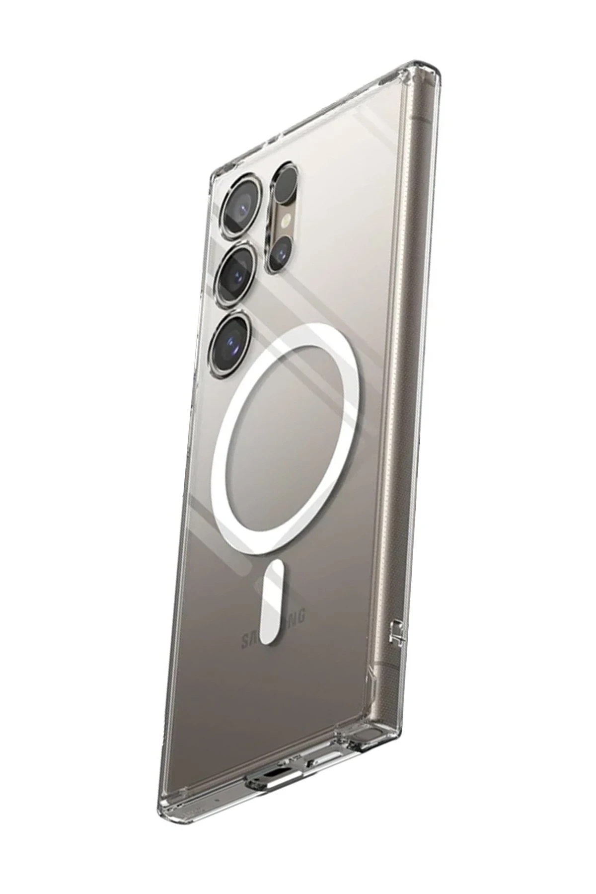 Newface Samsung Galaxy S24 Ultra Kılıf Magneticsafe Şeffaf Silikon - Şeffaf