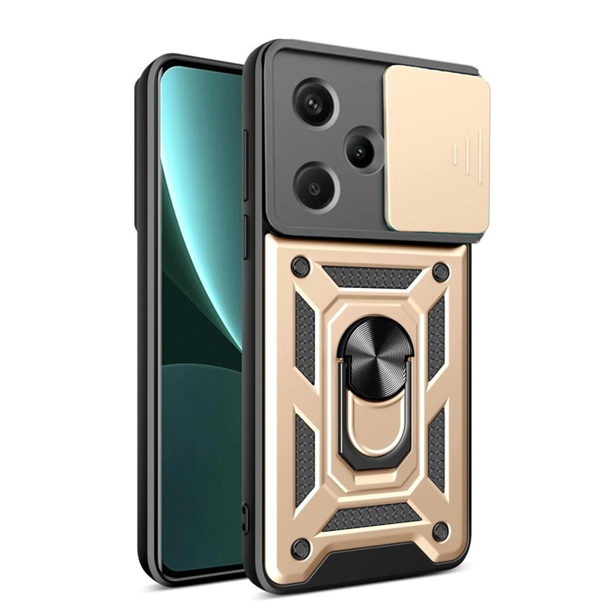 Newface Xiaomi Redmi Note 13 Pro Plus Kılıf Pars Lens Yüzüklü Silikon - Gold — görsel 7