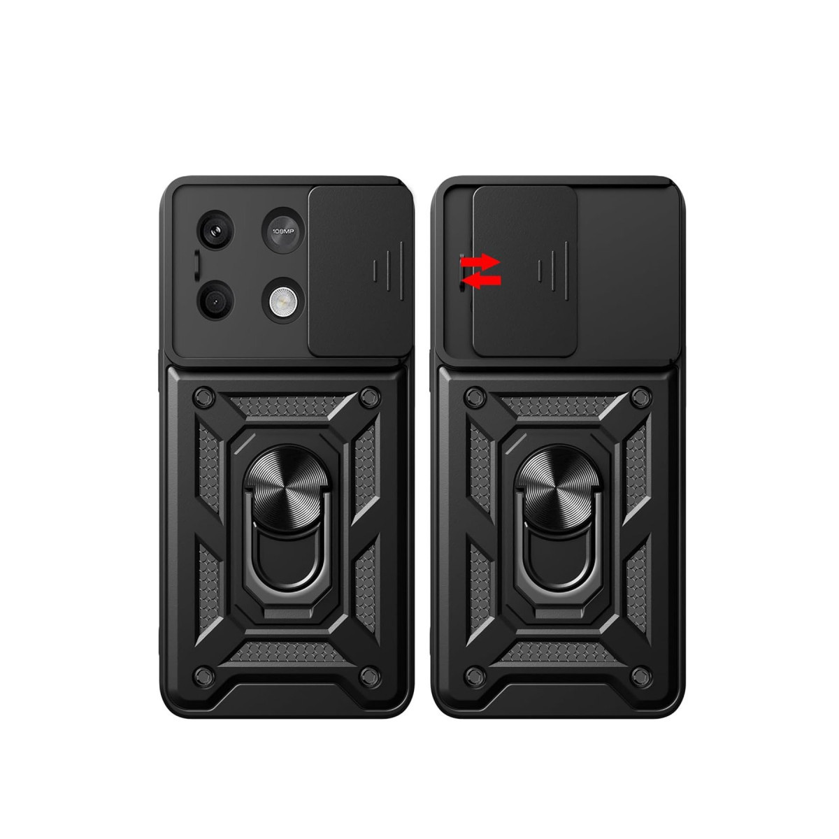 Newface Xiaomi Poco M6 Pro 4G Kılıf Pars Lens Yüzüklü Silikon - Siyah — görsel 11
