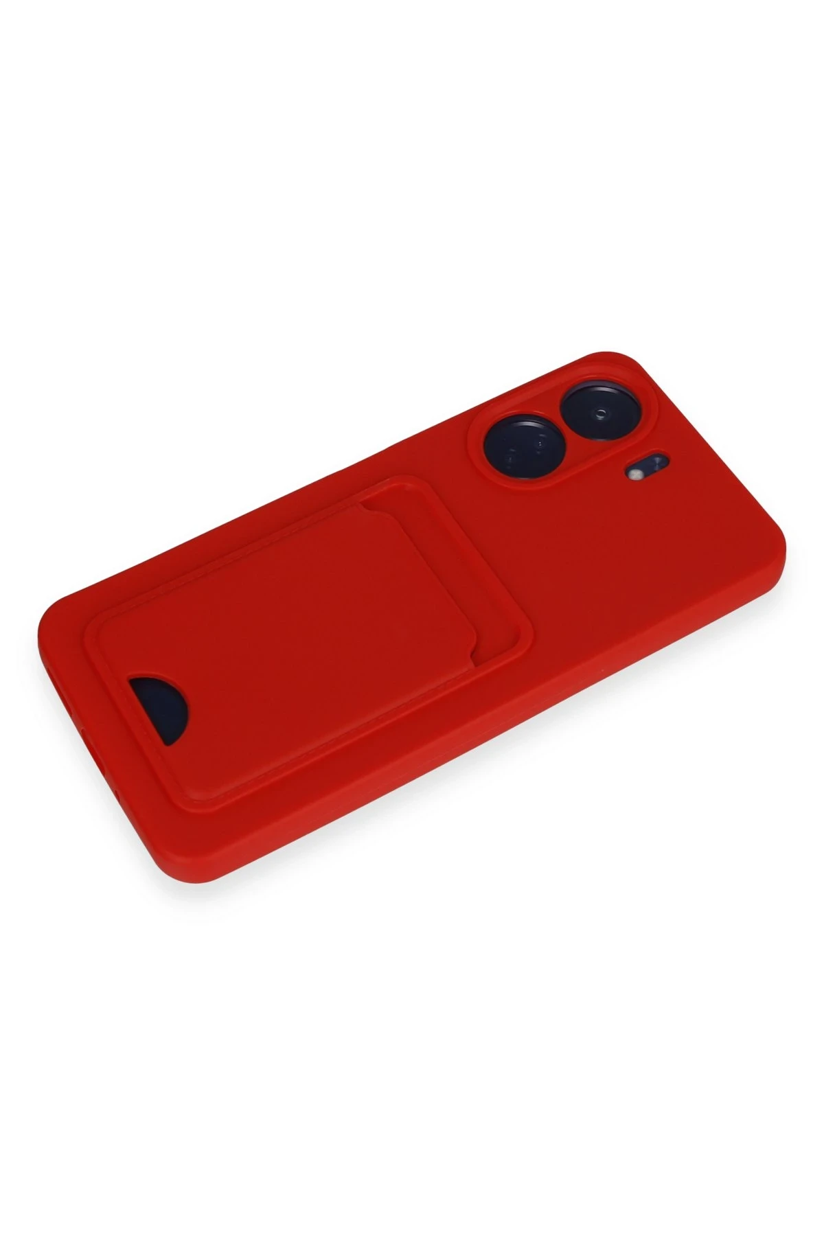 Newface Xiaomi Redmi 13C Kılıf Kelvin Kartvizitli Silikon - Kırmızı