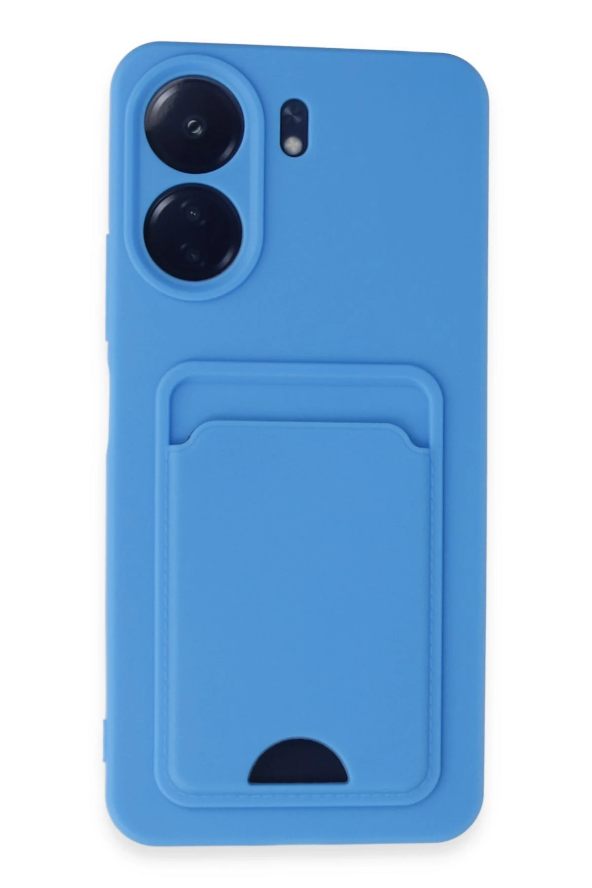 Newface Xiaomi Redmi 13C Kılıf Kelvin Kartvizitli Silikon - Mavi