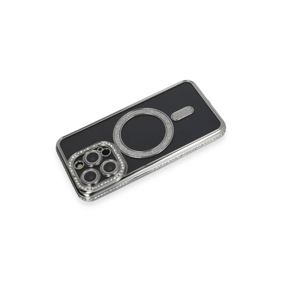 Newface Apple iPhone 14 Pro Max Kılıf Joke Simli Magneticsafe Kılıf - Gri — görsel 5