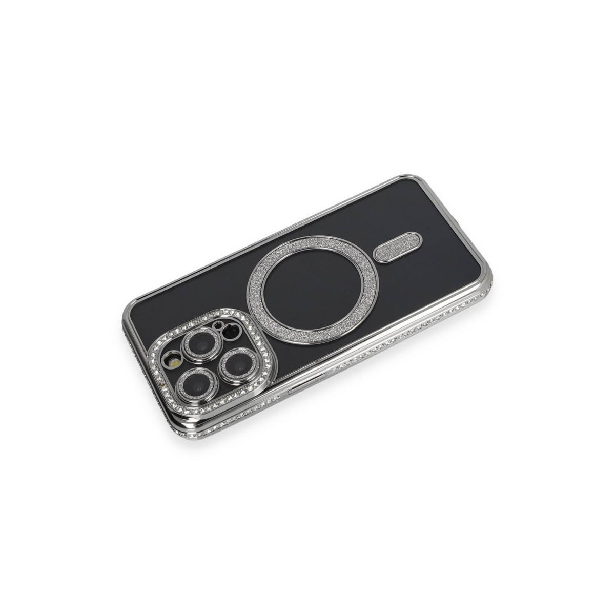 Newface Apple iPhone 14 Pro Max Kılıf Joke Simli Magneticsafe Kılıf - Gri — görsel 8