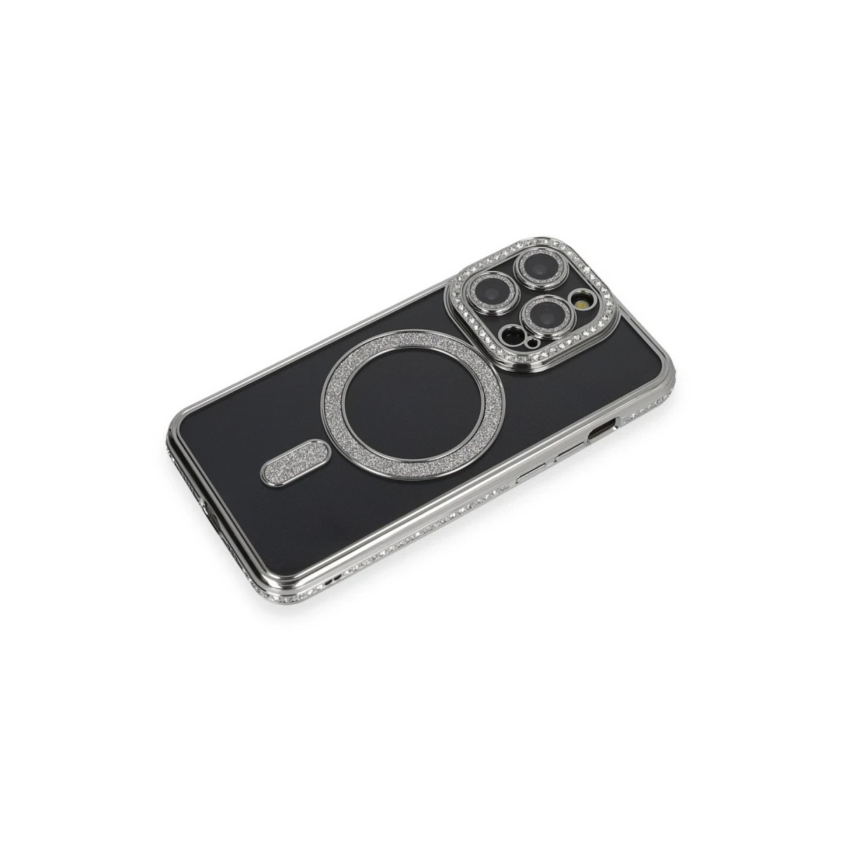 Newface Apple iPhone 14 Pro Max Kılıf Joke Simli Magneticsafe Kılıf - Gri — görsel 6