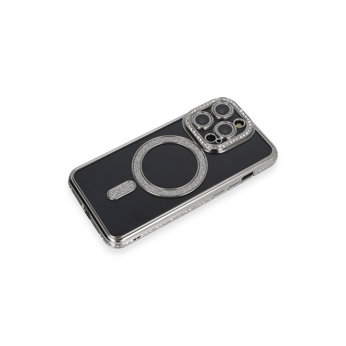 Newface Apple iPhone 14 Pro Max Kılıf Joke Simli Magneticsafe Kılıf - Gri — görsel 9