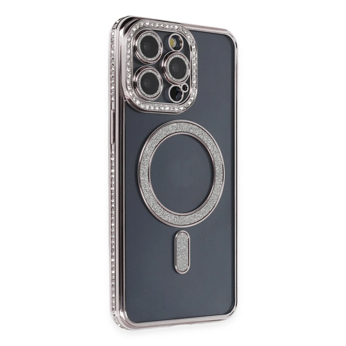 Newface Apple iPhone 14 Pro Kılıf Joke Simli Magneticsafe Kılıf - Gri — görsel 4
