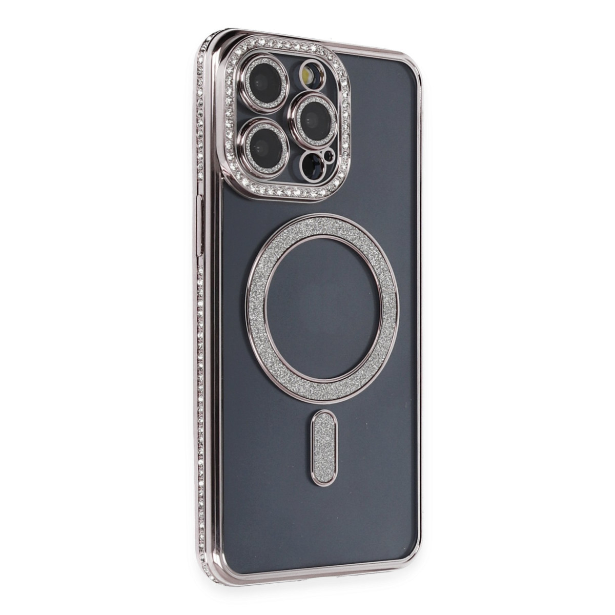 Newface Apple iPhone 14 Pro Kılıf Joke Simli Magneticsafe Kılıf - Gri — görsel 7