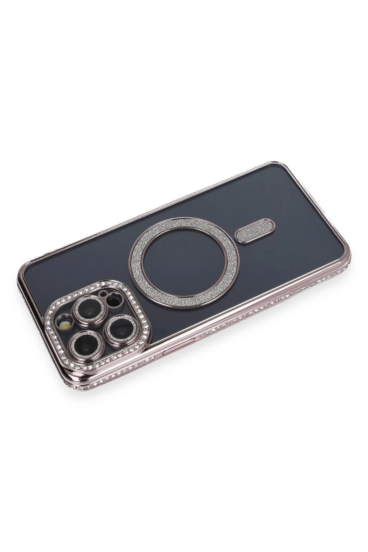 Newface iPhone 14 Pro Kılıf Joke Simli Magneticsafe Kılıf - Gri