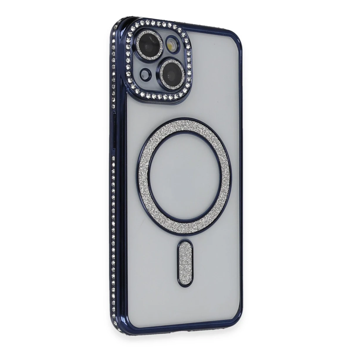 Newface Apple iPhone 14 Kılıf Joke Simli Magneticsafe Kılıf - Lacivert — görsel 4