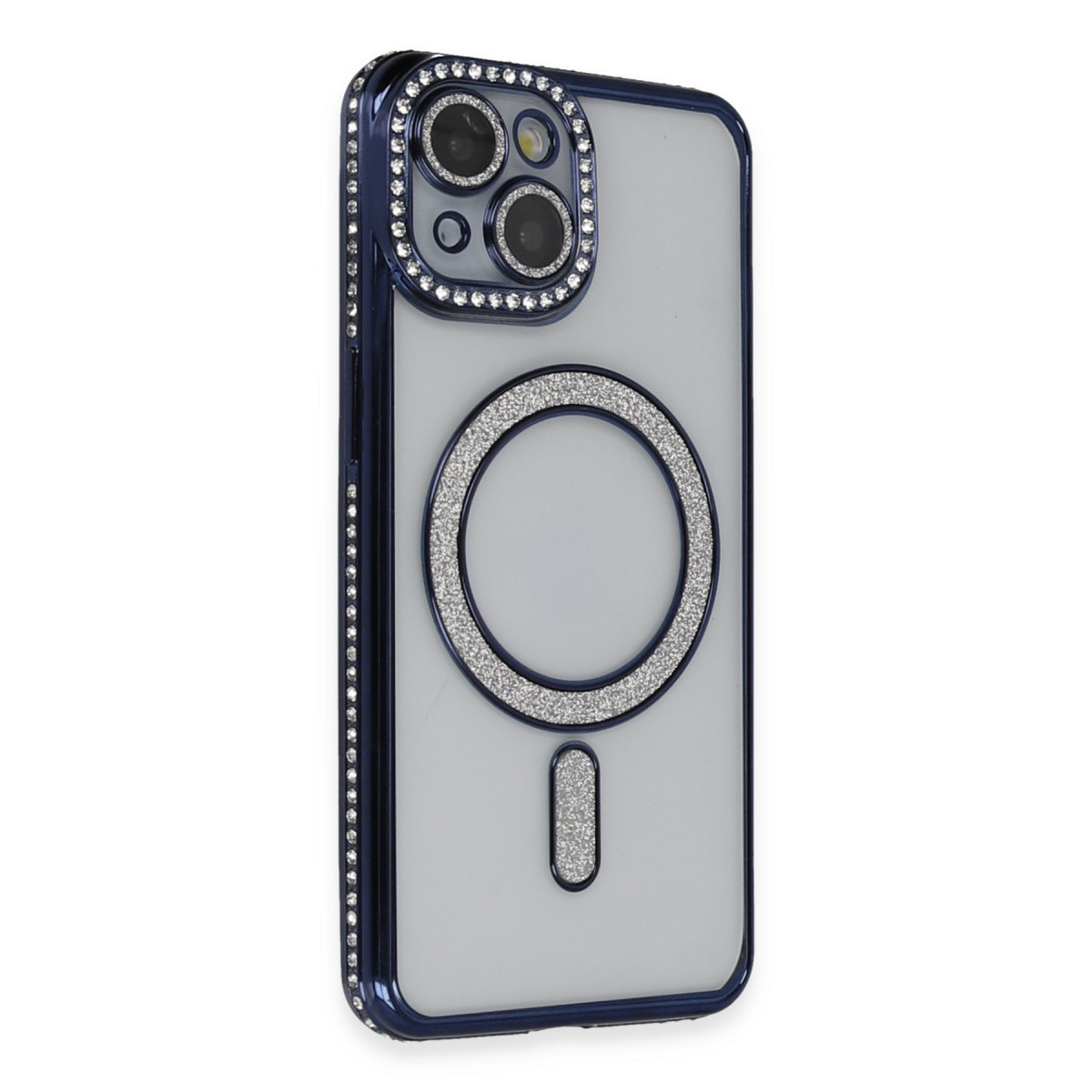 Newface Apple iPhone 14 Kılıf Joke Simli Magneticsafe Kılıf - Lacivert — görsel 7