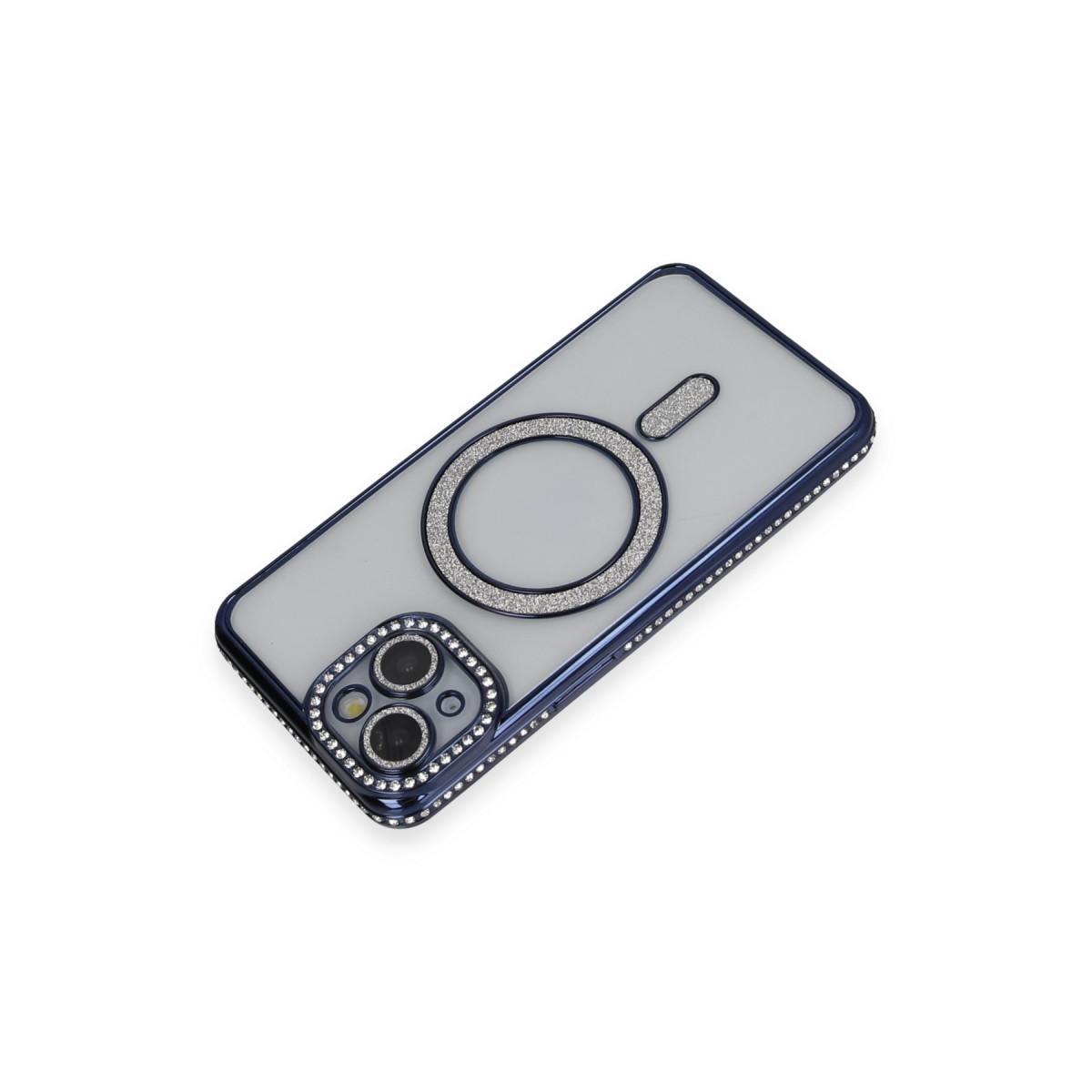Newface Apple iPhone 14 Kılıf Joke Simli Magneticsafe Kılıf - Lacivert — görsel 8