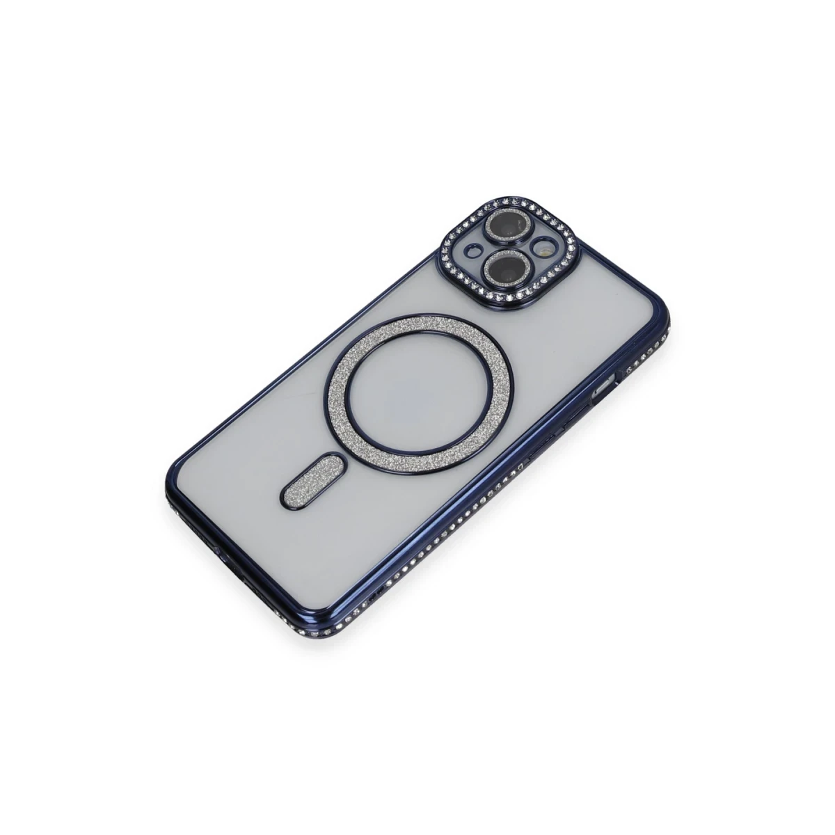 Newface Apple iPhone 14 Kılıf Joke Simli Magneticsafe Kılıf - Lacivert — görsel 6