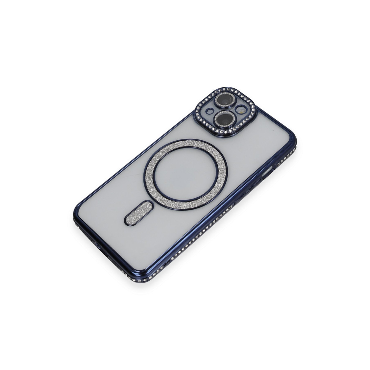 Newface Apple iPhone 14 Kılıf Joke Simli Magneticsafe Kılıf - Lacivert — görsel 9