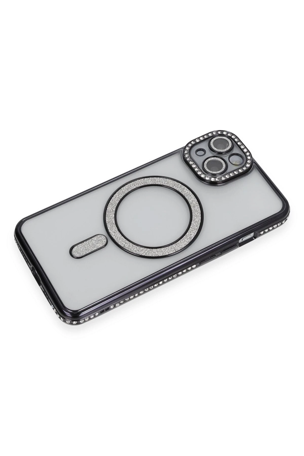 Newface iPhone 13 Kılıf Joke Simli Magneticsafe Kılıf - Siyah