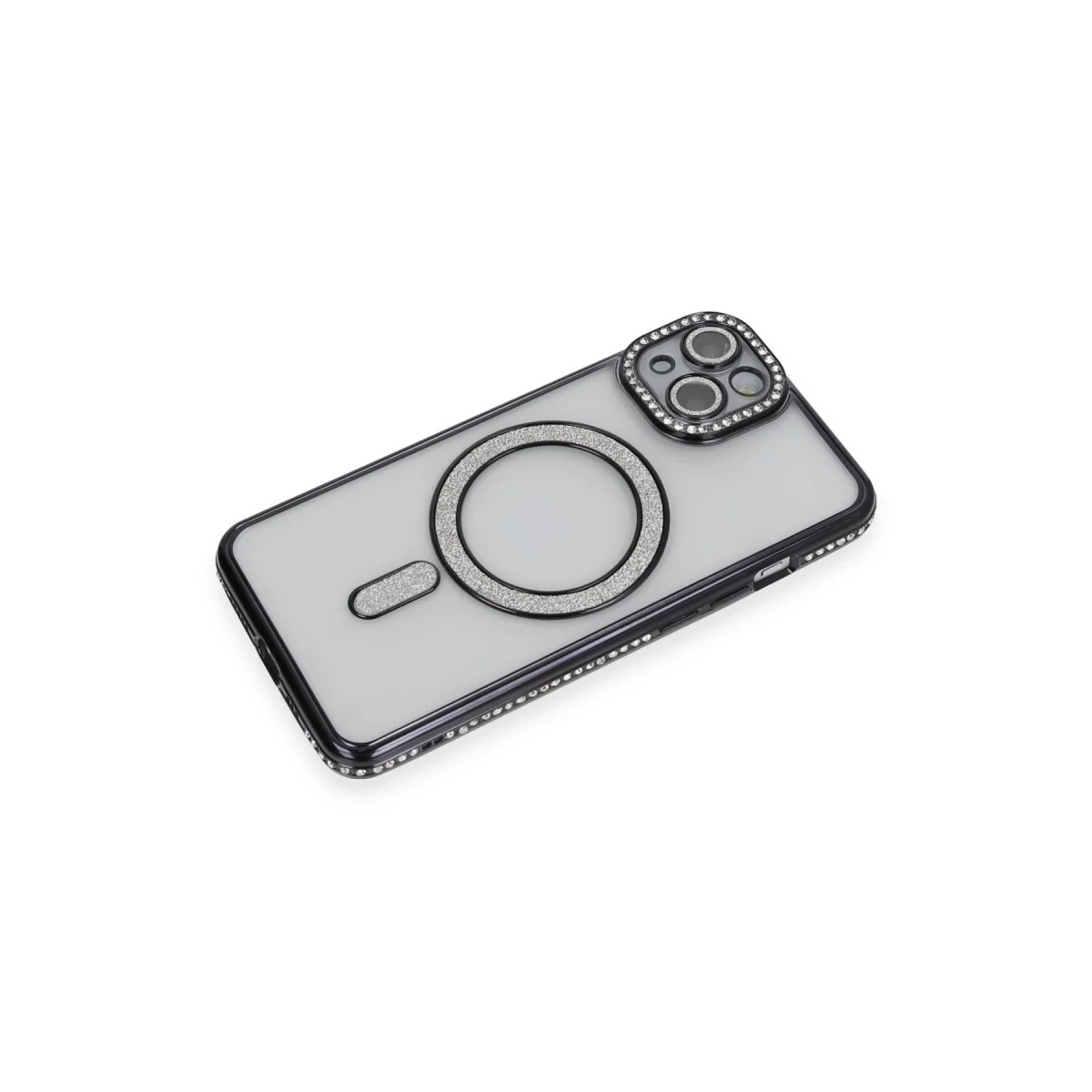 Newface Apple iPhone 13 Kılıf Joke Simli Magneticsafe Kılıf - Siyah — görsel 6