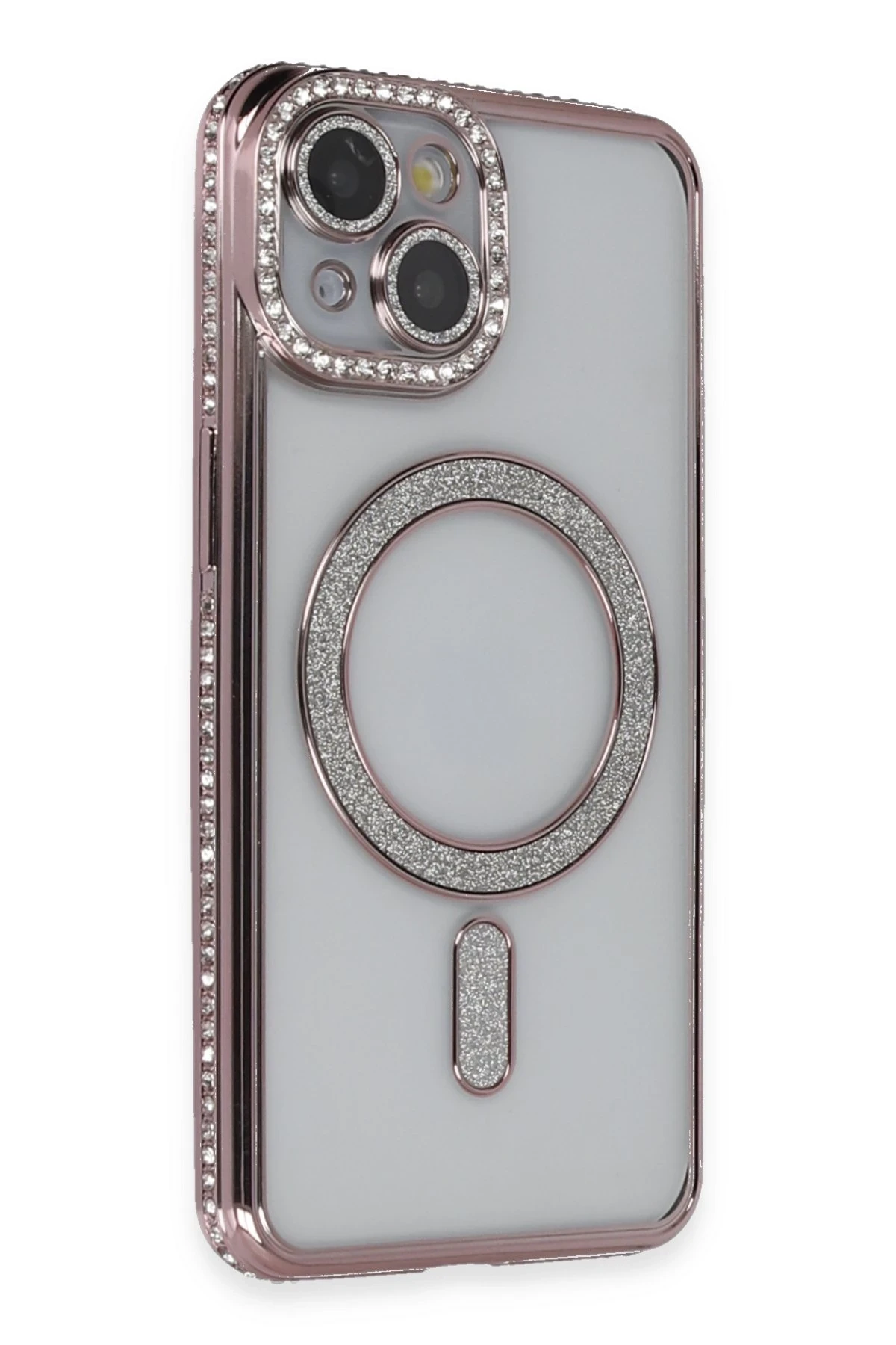 Newface iPhone 13 Kılıf Joke Simli Magneticsafe Kılıf - Pembe