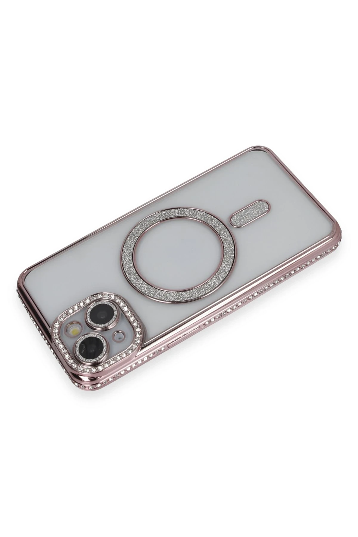 Newface iPhone 13 Kılıf Joke Simli Magneticsafe Kılıf - Pembe