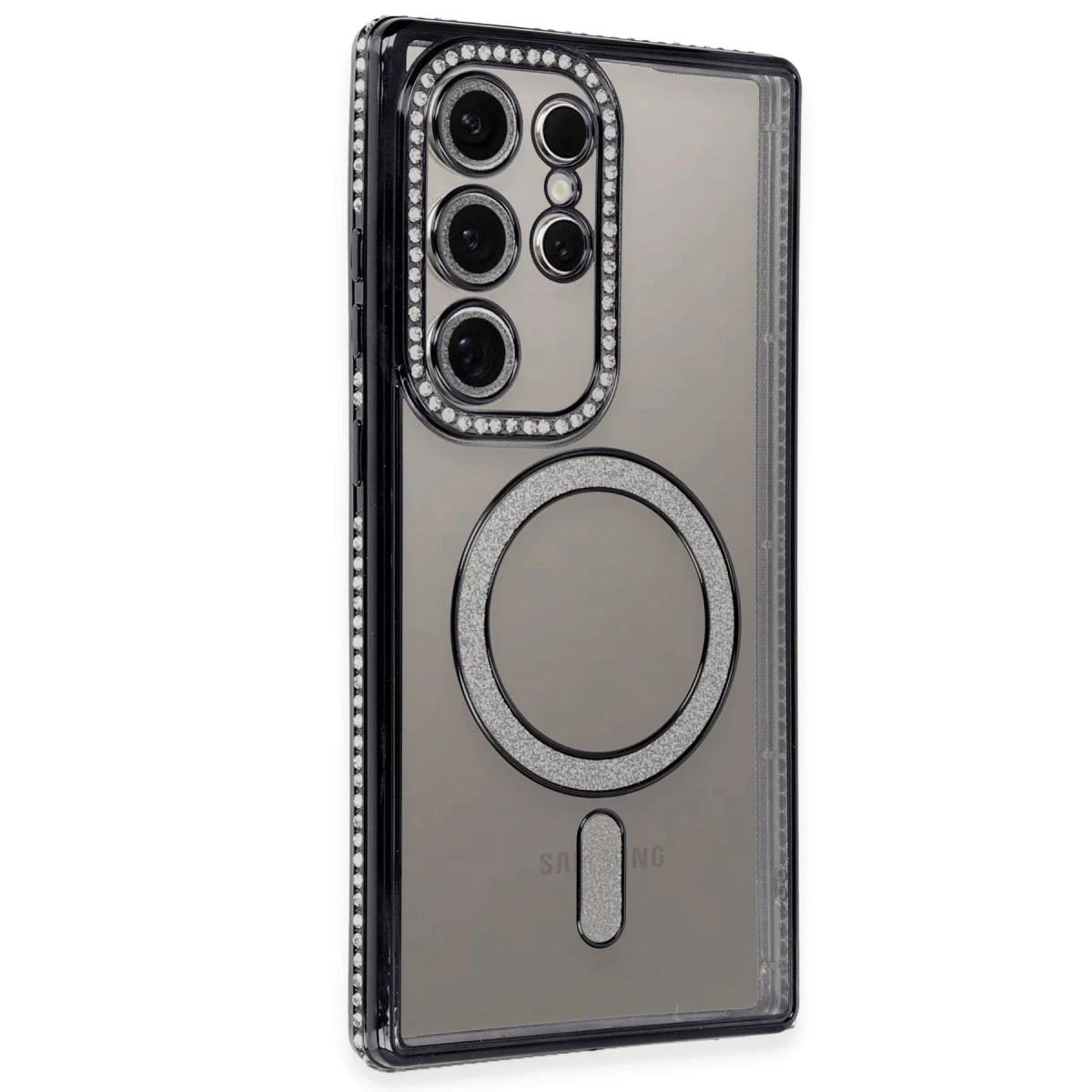 Newface Samsung Galaxy S24 Ultra Kılıf Joke Simli Magneticsafe Kılıf - Siyah — görsel 4