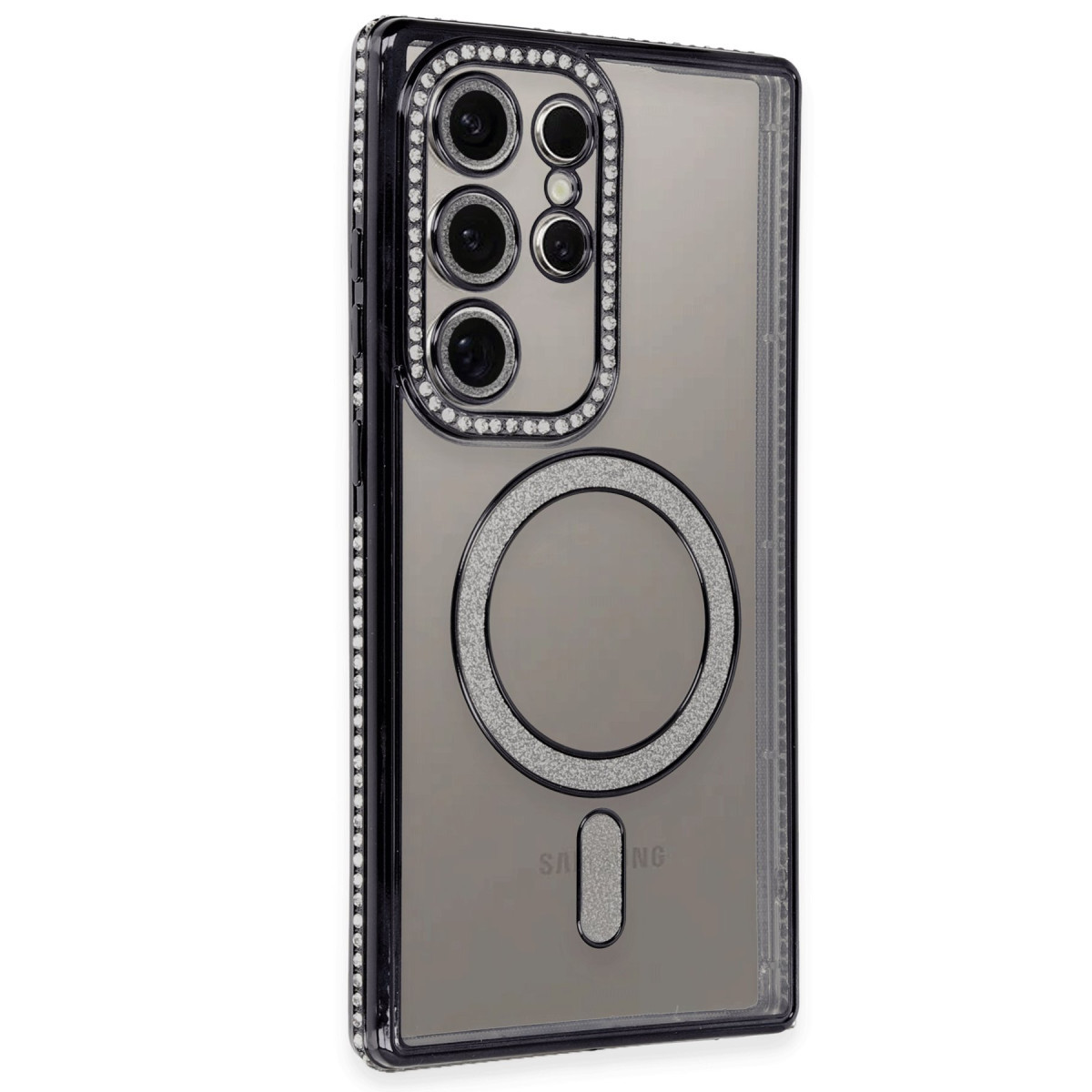 Newface Samsung Galaxy S24 Ultra Kılıf Joke Simli Magneticsafe Kılıf - Siyah — görsel 7