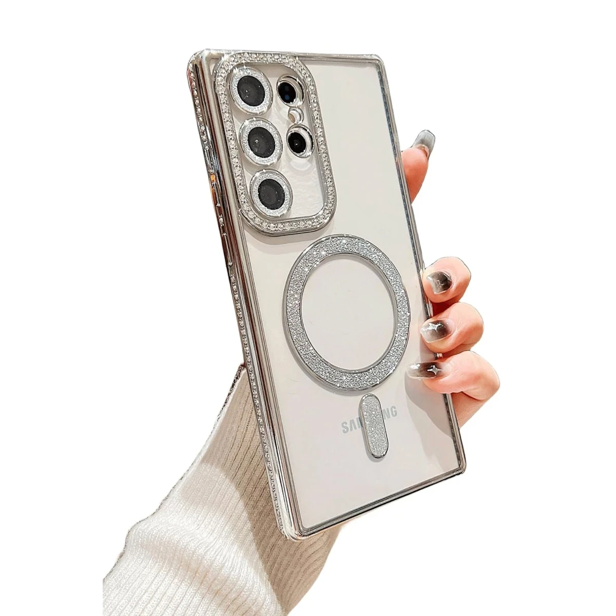 Newface Samsung Galaxy S24 Ultra Kılıf Joke Simli Magneticsafe Kılıf - Siyah — görsel 6