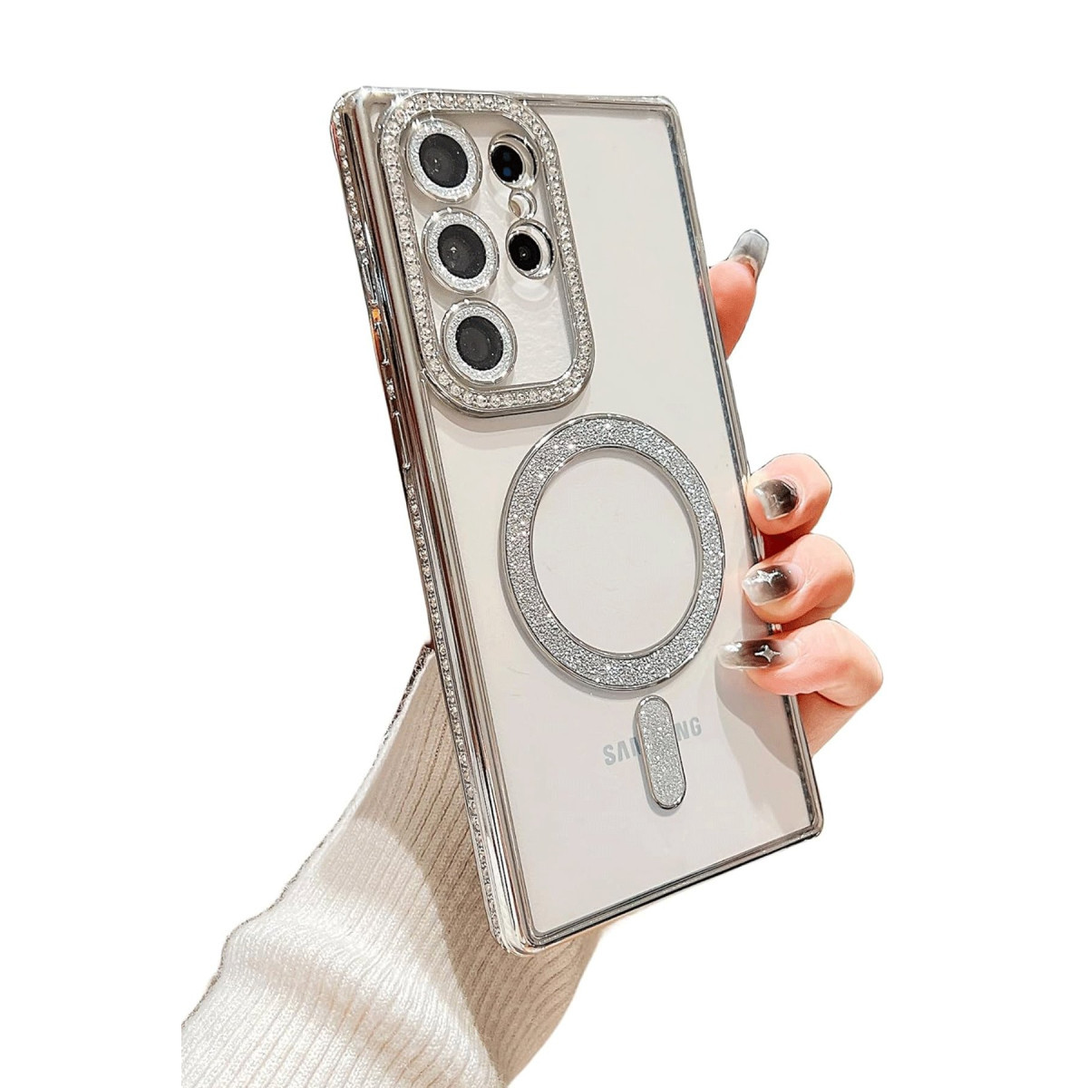 Newface Samsung Galaxy S24 Ultra Kılıf Joke Simli Magneticsafe Kılıf - Siyah — görsel 9