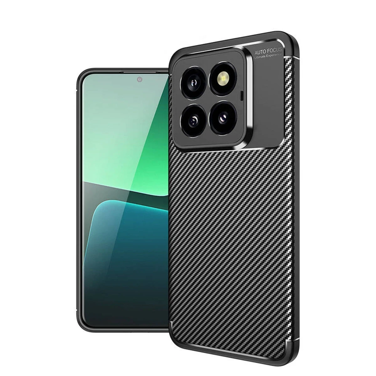 Newface Xiaomi Mi 14T Pro Kılıf Auto Focus Karbon Kapak - Siyah — görsel 4