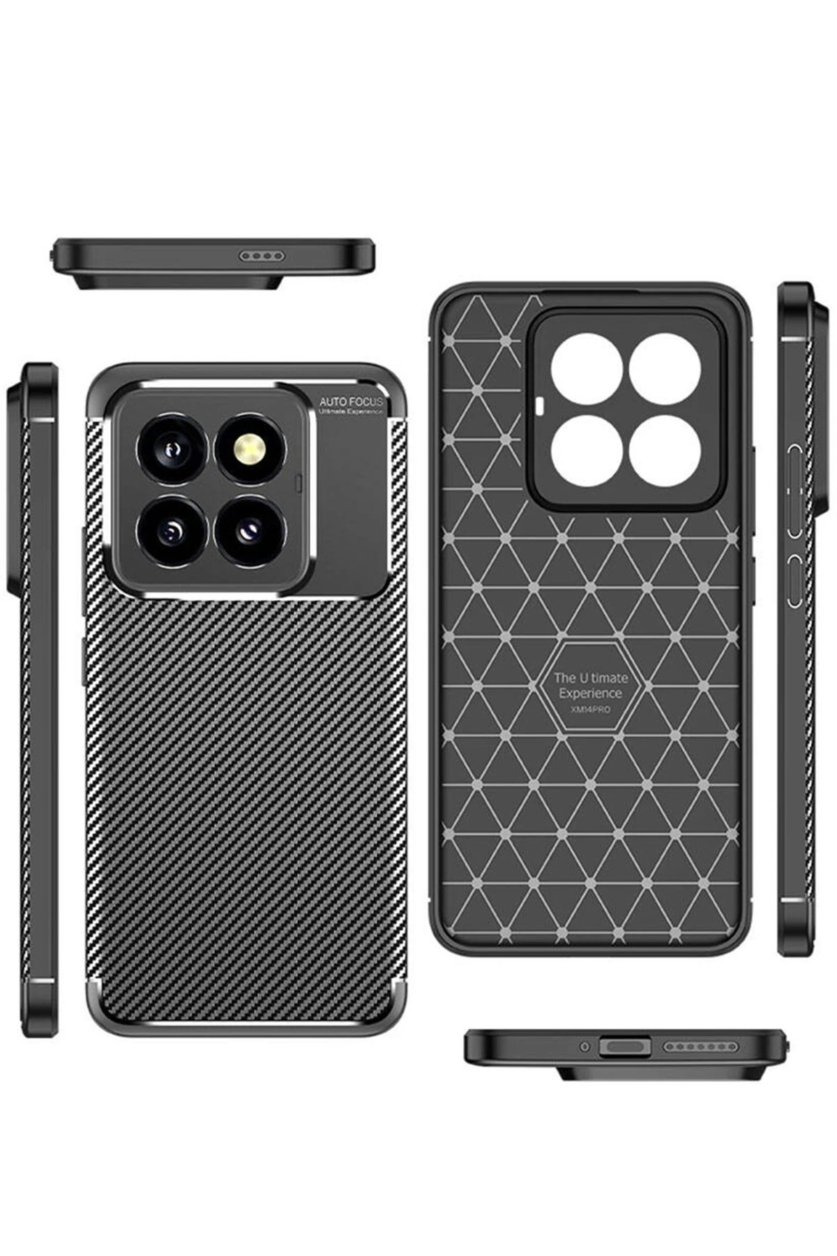 Newface Xiaomi Mi 14T Pro Kılıf Auto Focus Karbon Kapak - Siyah — görsel 3