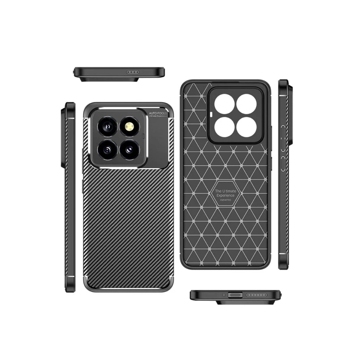 Newface Xiaomi Mi 14T Pro Kılıf Auto Focus Karbon Kapak - Siyah — görsel 6