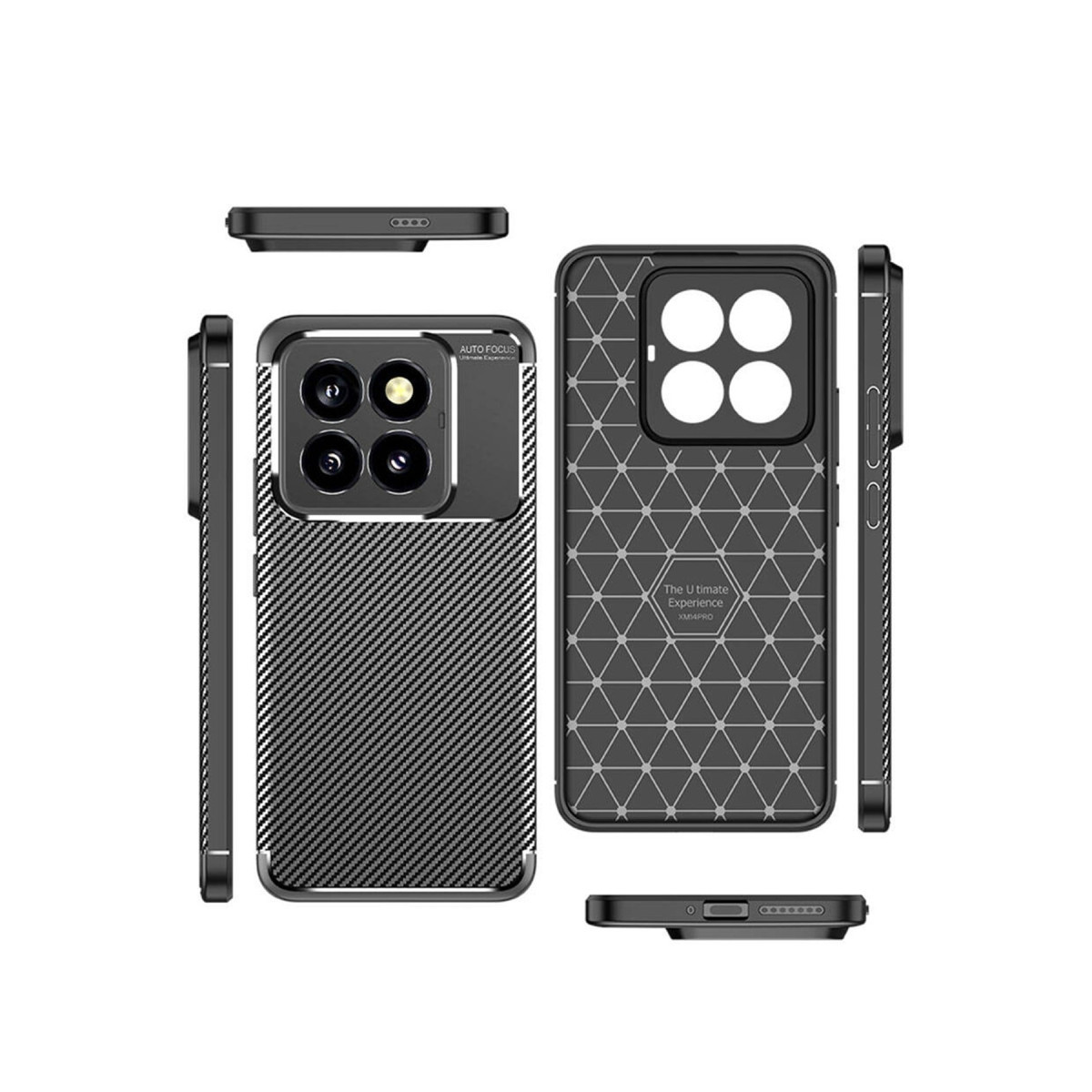 Newface Xiaomi Mi 14T Pro Kılıf Auto Focus Karbon Kapak - Siyah — görsel 9