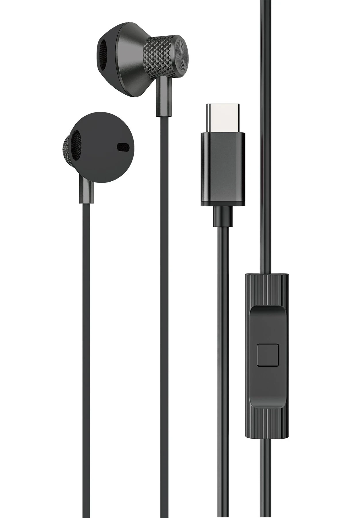 Newface LS-730 1.2M iPhone 15 Serisi ile Uyumlu Type-C Kablolu Kulaklık - Siyah