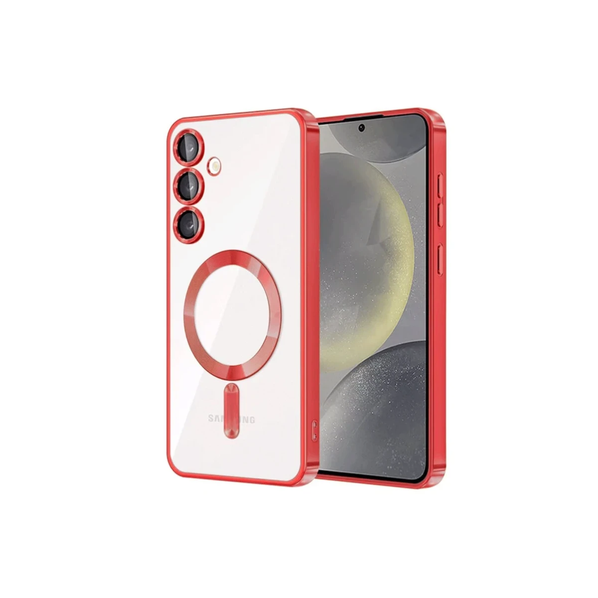 Newface Samsung Galaxy S24 Kılıf Kross Magneticsafe Kapak - Kırmızı