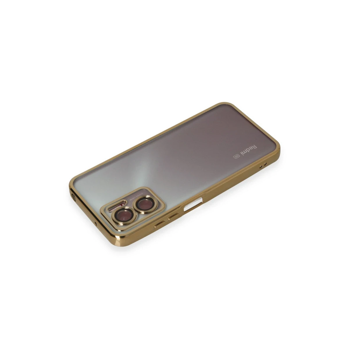 Newface Xiaomi Redmi Note 11E Kılıf Razer Lensli Silikon - Gold