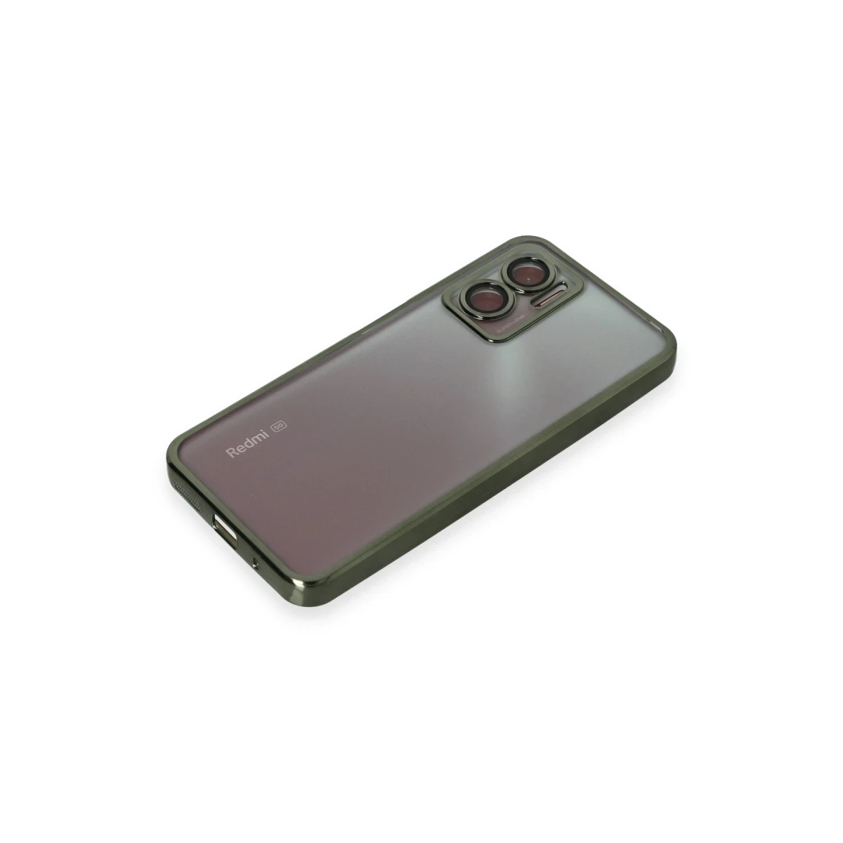 Newface Xiaomi Redmi Note 11E Kılıf Razer Lensli Silikon - Yeşil