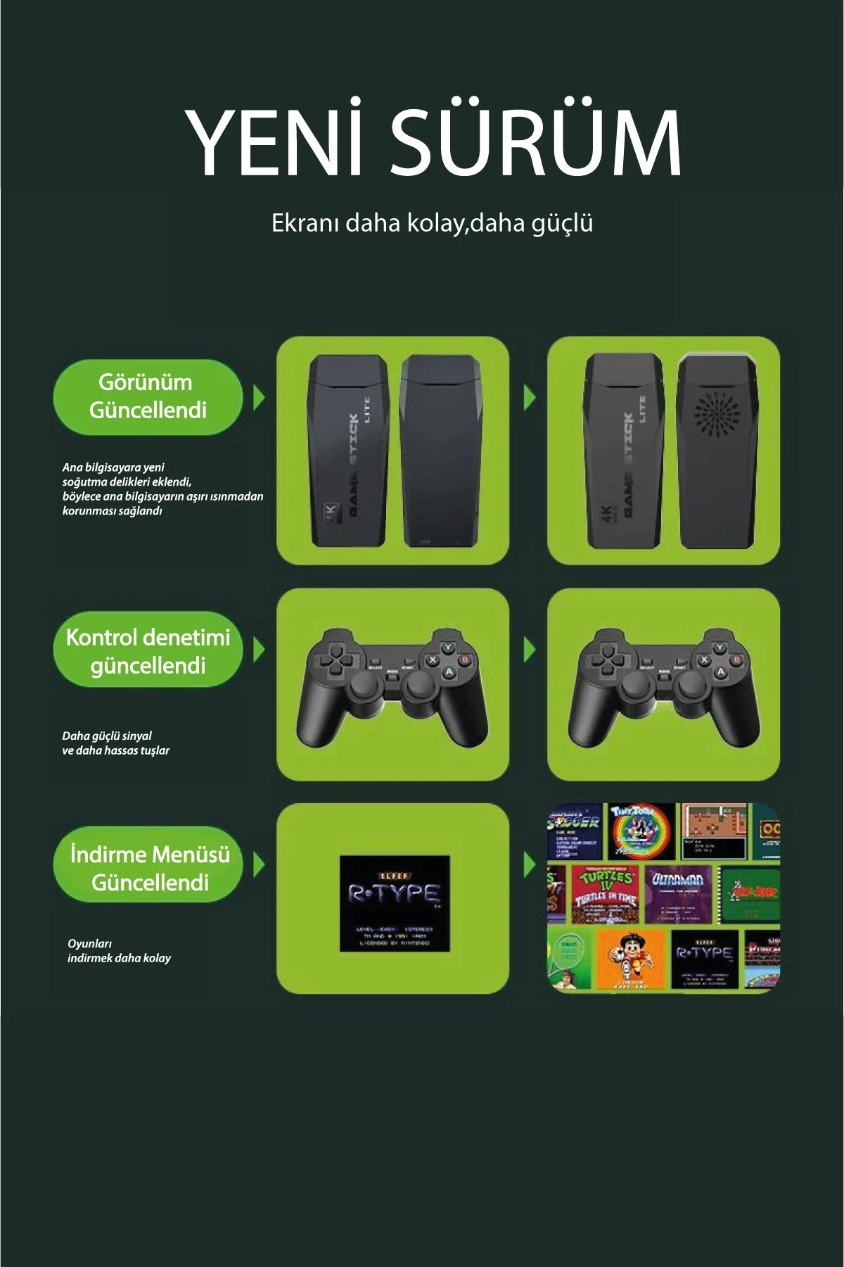 Newface M8 64GB Dual Pad 4K Game Stick - Siyah — görsel 4