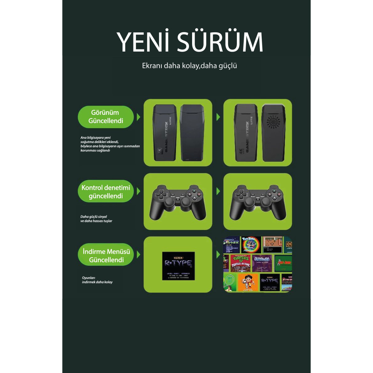 Newface M8 64GB Dual Pad 4K Game Stick - Siyah — görsel 12