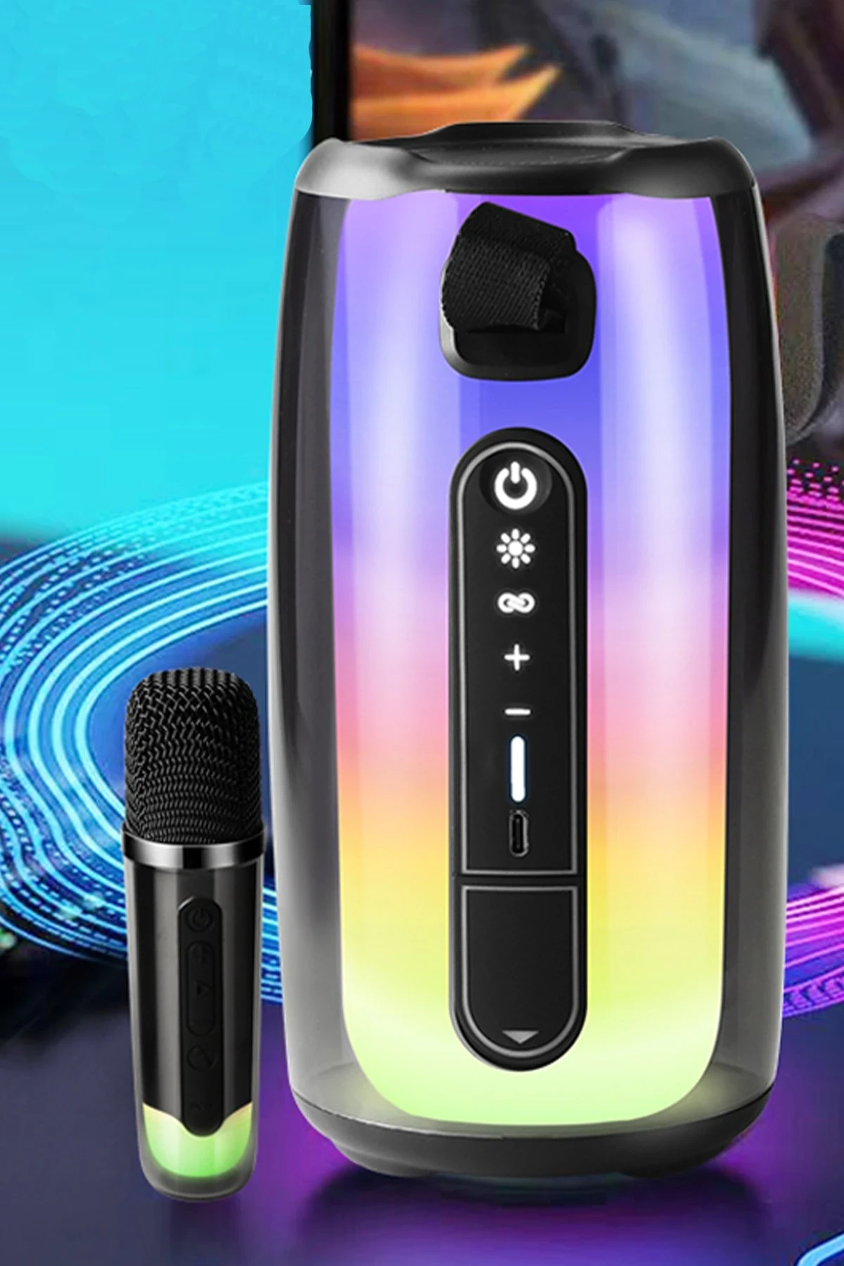 Newface Pluse 7 Mikrofonlu RGB Kablosuz Hoparlör - Siyah — görsel 3