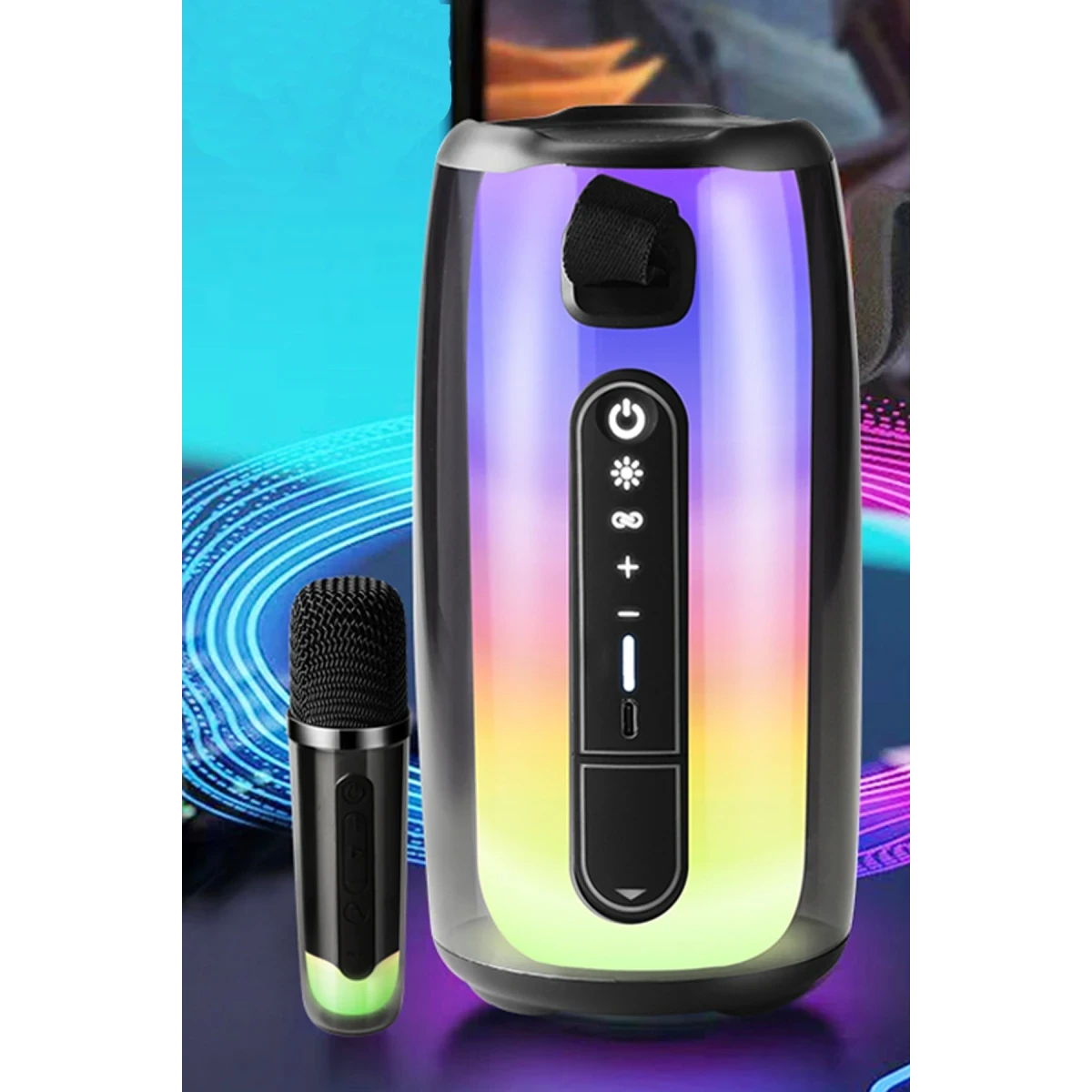 Newface Pluse 7 Mikrofonlu RGB Kablosuz Hoparlör - Siyah — görsel 7