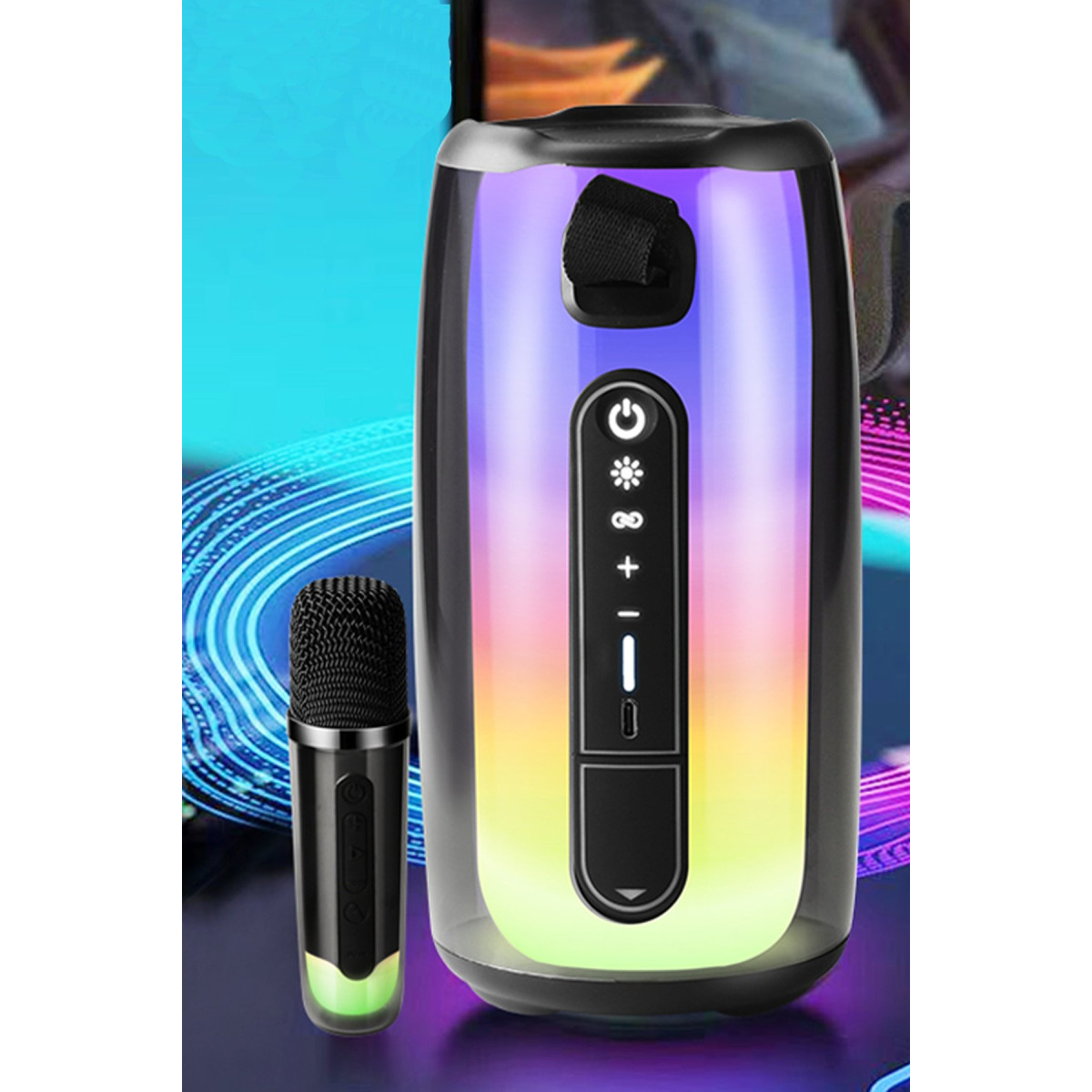 Newface Pluse 7 Mikrofonlu RGB Kablosuz Hoparlör - Siyah — görsel 11
