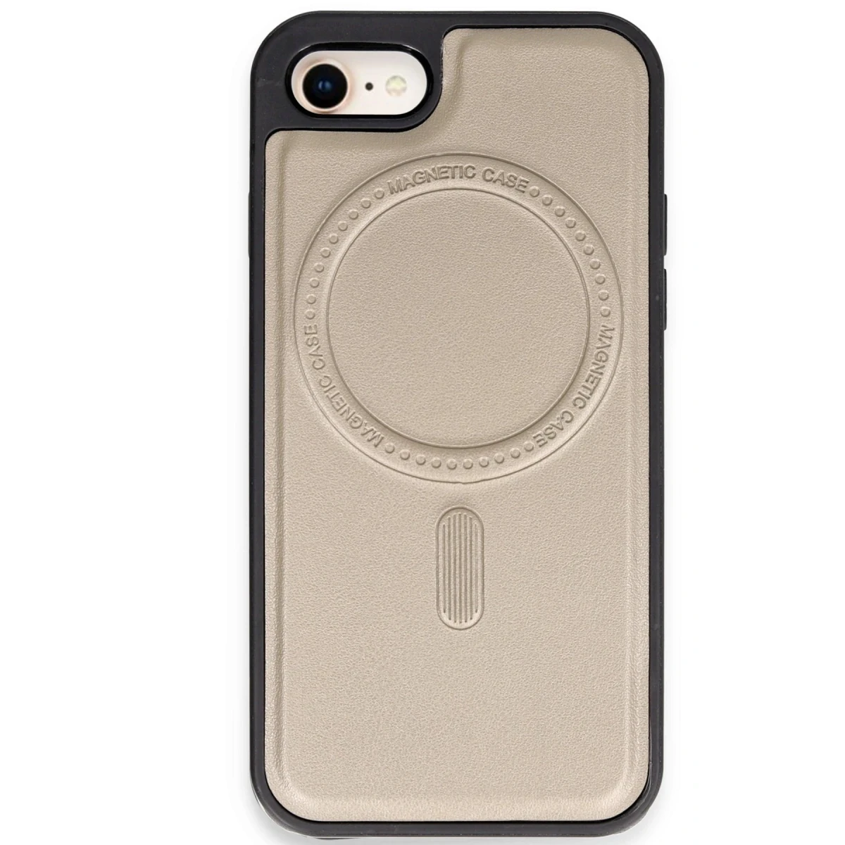Newface Apple iPhone 7 Kılıf Ozzi Magsafe Deri Kapak - Natural Grey — görsel 3
