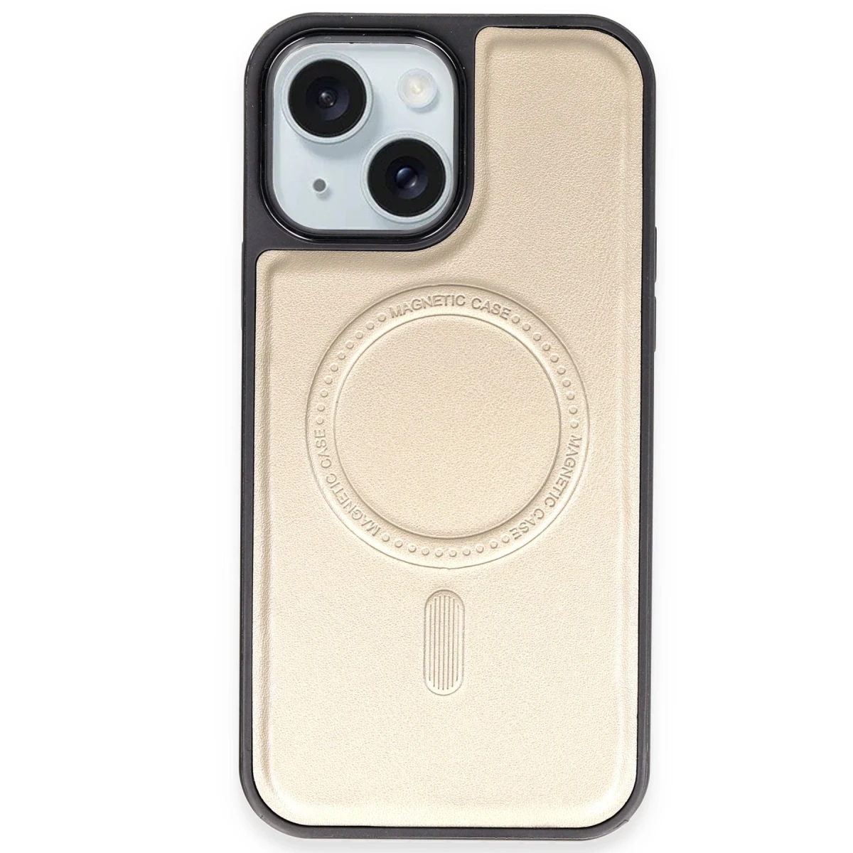 Newface Apple iPhone 15 Kılıf Ozzi Magsafe Deri Kapak - Natural Grey — görsel 4
