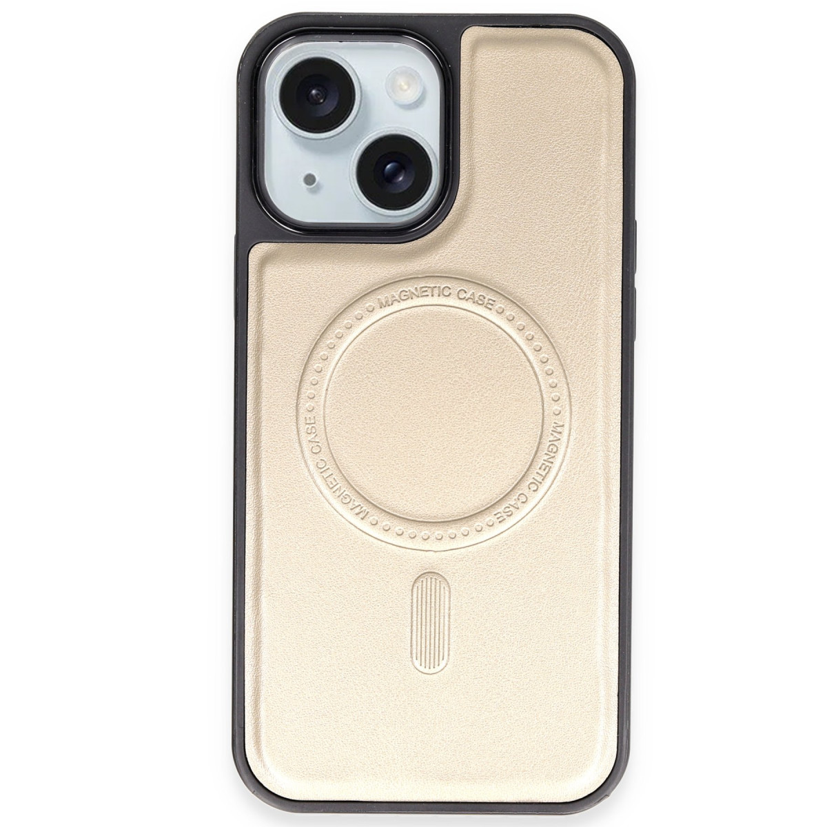 Newface Apple iPhone 15 Kılıf Ozzi Magsafe Deri Kapak - Natural Grey — görsel 7