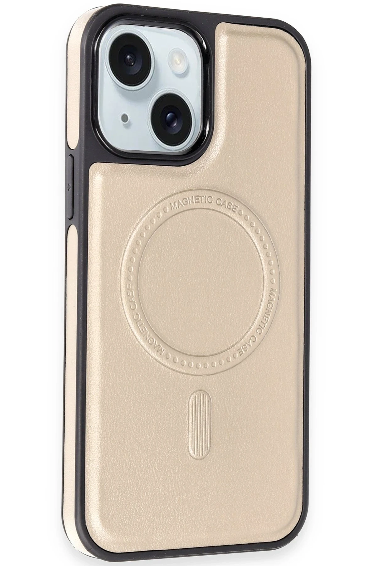 Newface Apple iPhone 15 Kılıf Ozzi Magsafe Deri Kapak - Natural Grey — görsel 2