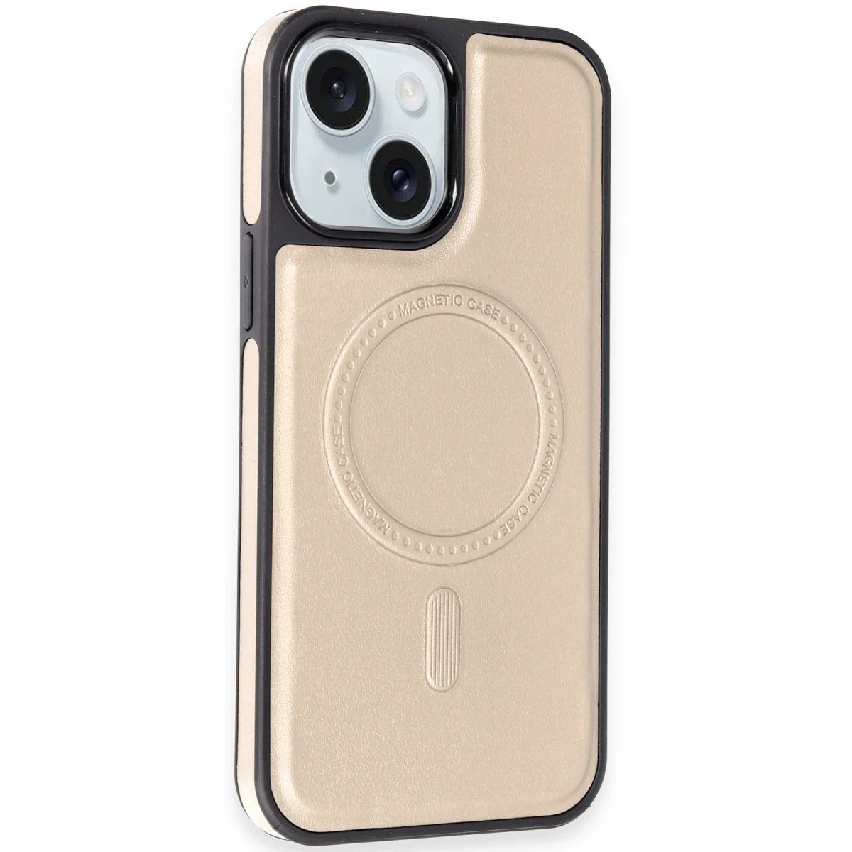 Newface Apple iPhone 15 Kılıf Ozzi Magsafe Deri Kapak - Natural Grey — görsel 5